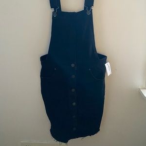 Black overall dress